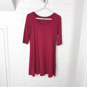 Cranberry Red Oversized Tunic Top
